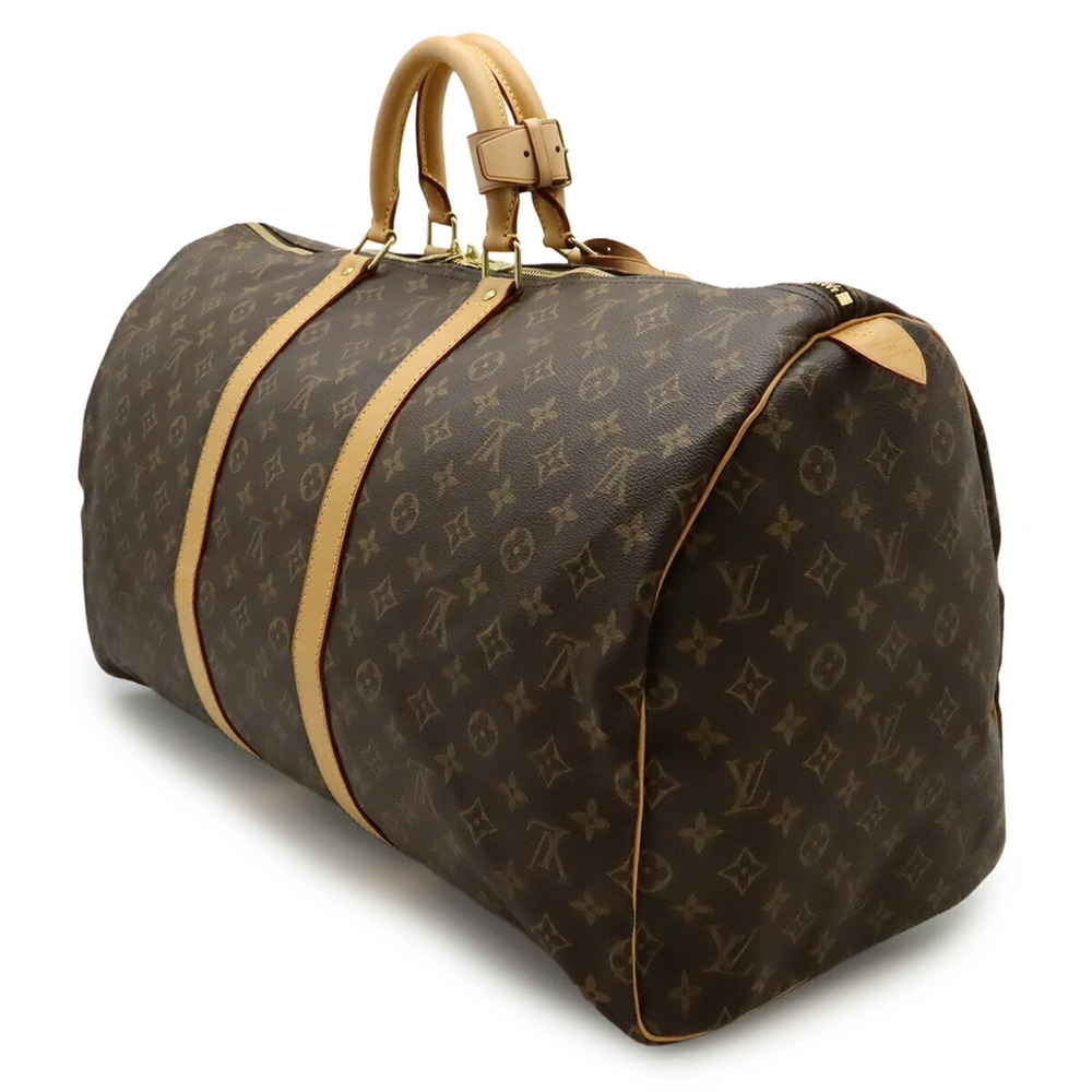 LOUIS VUITTON Authentic Brown Monogram Keepall 55 Boston Bag - Picture 3 of 10
